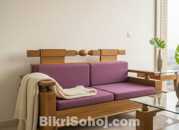 সেগুন কাঠের প্রিমিয়াম সোফা সেট ও সেন্টার টেবিল!